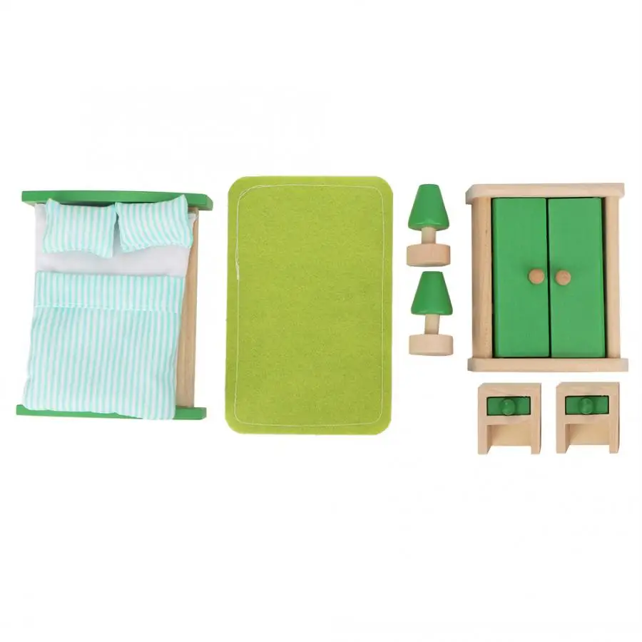 Дети кукольный домик Декор миниатюрная мебель спальня кухня детская комната