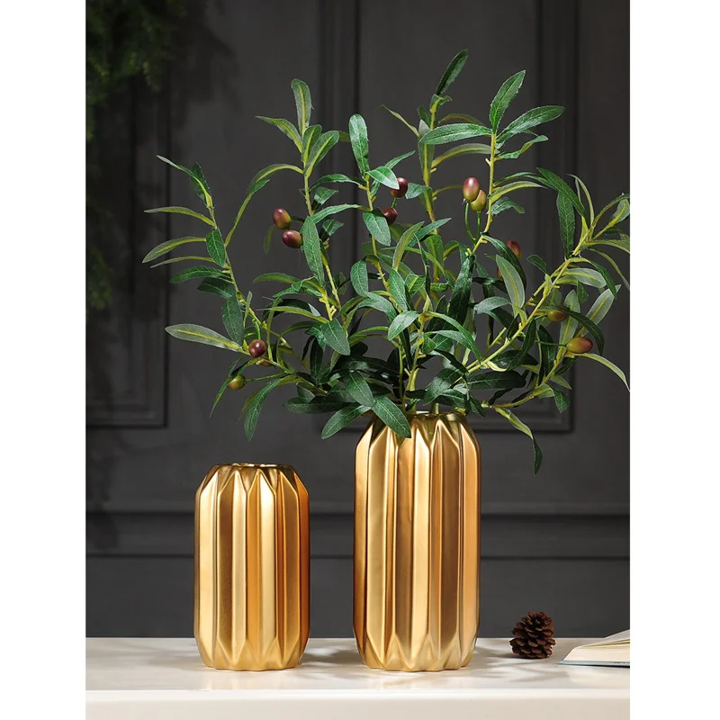

Простой современный Керамика Золотой ваза процесс нанесения покрытия сушенный цветочный ваза растения горшок для оформления дома аксессу...