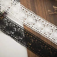 5yards lace ribbon white hollow flower embroidery 8cm wide sewing fabric decoration accessories diy supplies needlework trimming