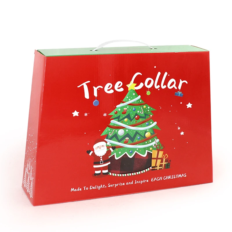 

Durable Fabric Reusable Cartoon Printed Christmas Tree Apron with Two Elf Legs Xmas Tree Decoration Home LAD-sale