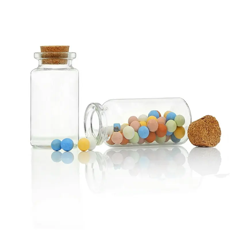 5PCs Glass Bottles Small Vase Tiny Jewelry Vial Potion &amp Wooden Box Wishing Gift Storage Boxes Organizer | Дом и сад