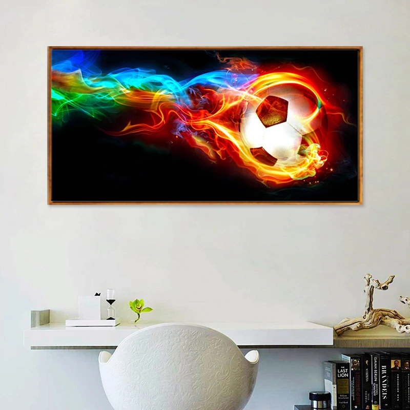 Постеры и принты для футбола абстрактная цветная печать на холсте с принтом в
