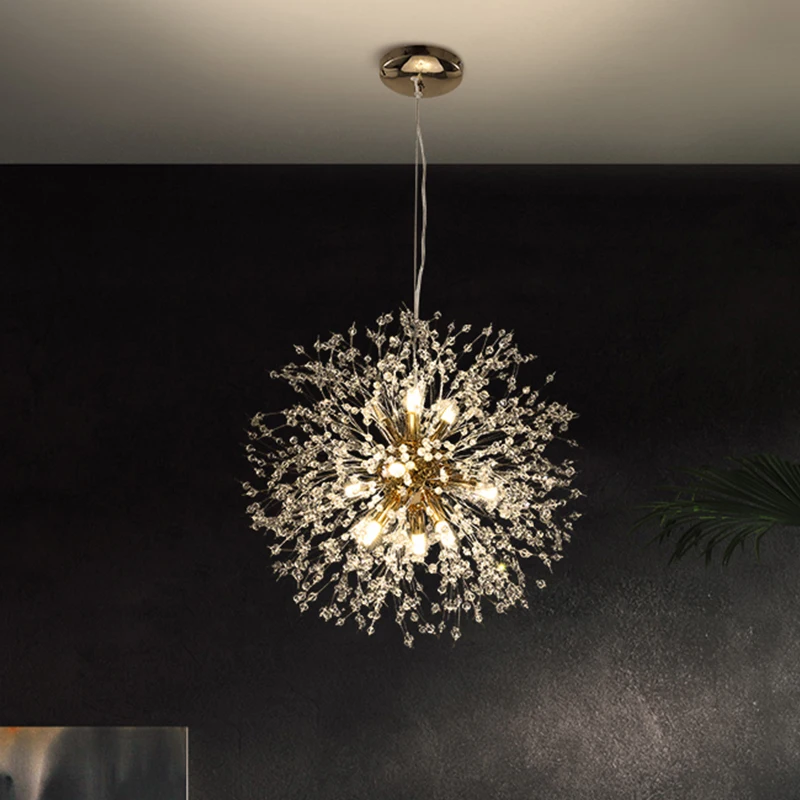 

Modern Creativity Dandelion Crystal Chandeliers Home Livingroom Bedroom Lamp Diningroom LED Ligthing Indoor Lights Luminaire