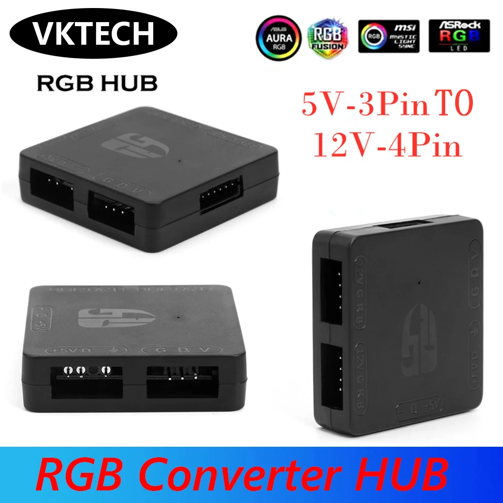 5 в 3 Pin до 12V 4 преобразователь RGB концентратор Простая установка 5V материнская