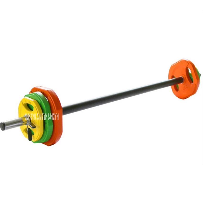 20KG Gym Commercial Barbell Set Male And Female Household Cast lron Colored Gel Detachable Barbell Suit Indoor Fitness Equipment