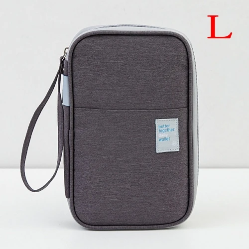 L Dark gray Модная Мужская и Женская дорожная Обложка для паспорта, кошелек для карт, кредитный держатель для карт, посылка для удостоверения личности, Мужская многофункциональная сумка для хранения - Цвет: L Dark gray