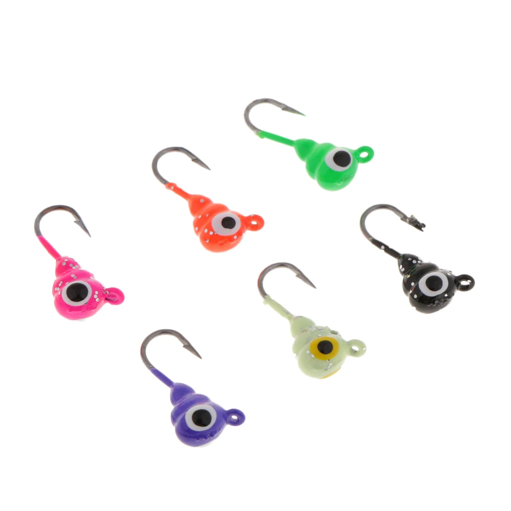 6 шт. зимний лед приманка на рыболовный крючок приспособлений дергающаяся мини