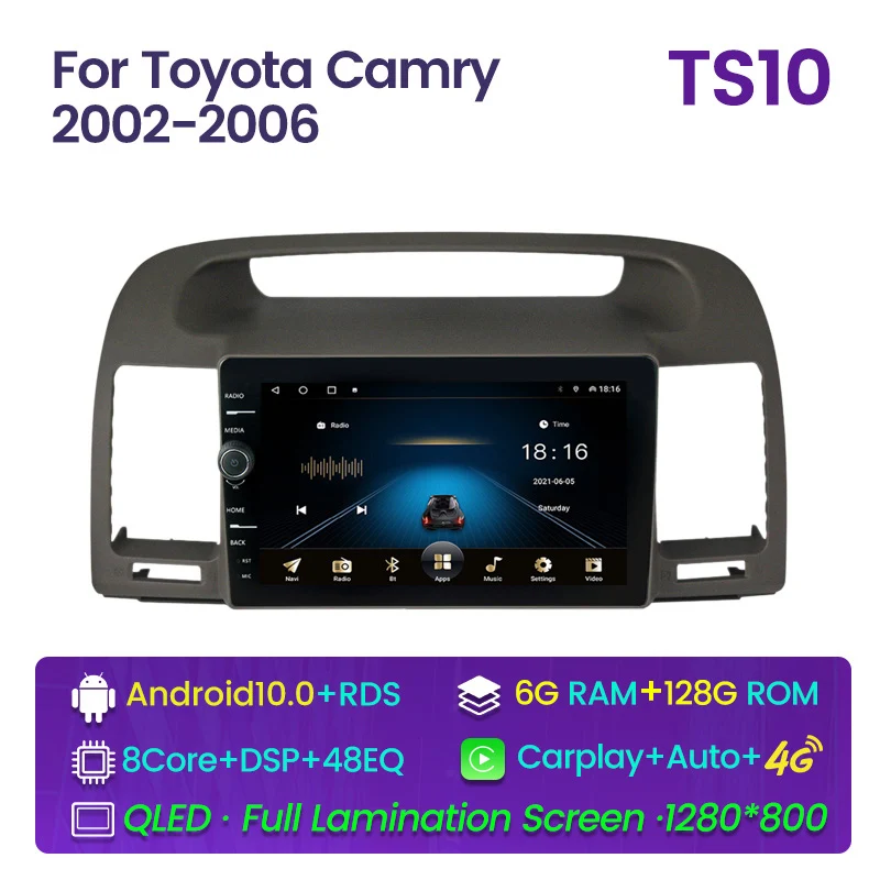 

Автомагнитола для Toyota Camry, 2 Din, Android 10, 2002, 2003, 2004, 2005, 2006