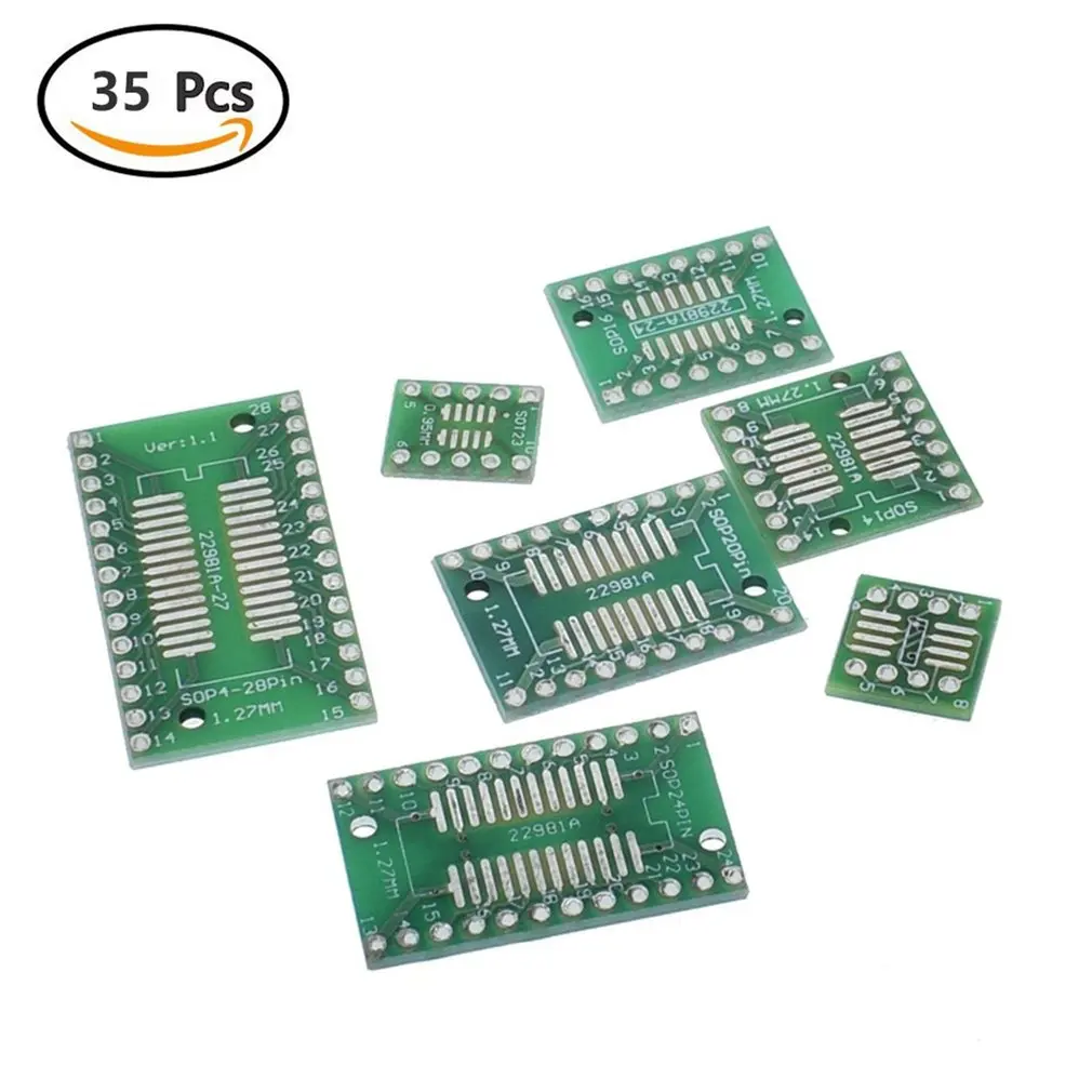 35 шт. = 7 значений * 5 набор печатных плат SMD поворот DIP SOP MSOP SSOP TSSOP SOT23 8 10 14 16 20 24 28 SMT To