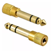 2pcs gold 6 3mm 14 male plug to 3 5mm 18 female jack stereo headphone audio adapter home connectors adapter microphone