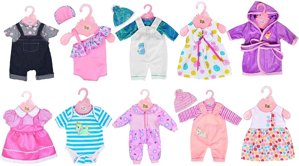 Fashion Clothes Suit Fit For 43cm Baby New Born Doll 17 Inch Dolls Clothes,Children best Birthday Gift