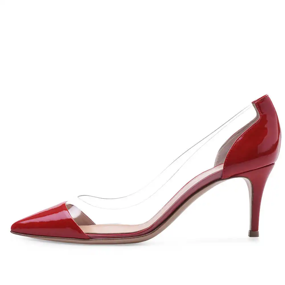 

size women's shoes fashion shoes PVC pointed high-heeled shoes large