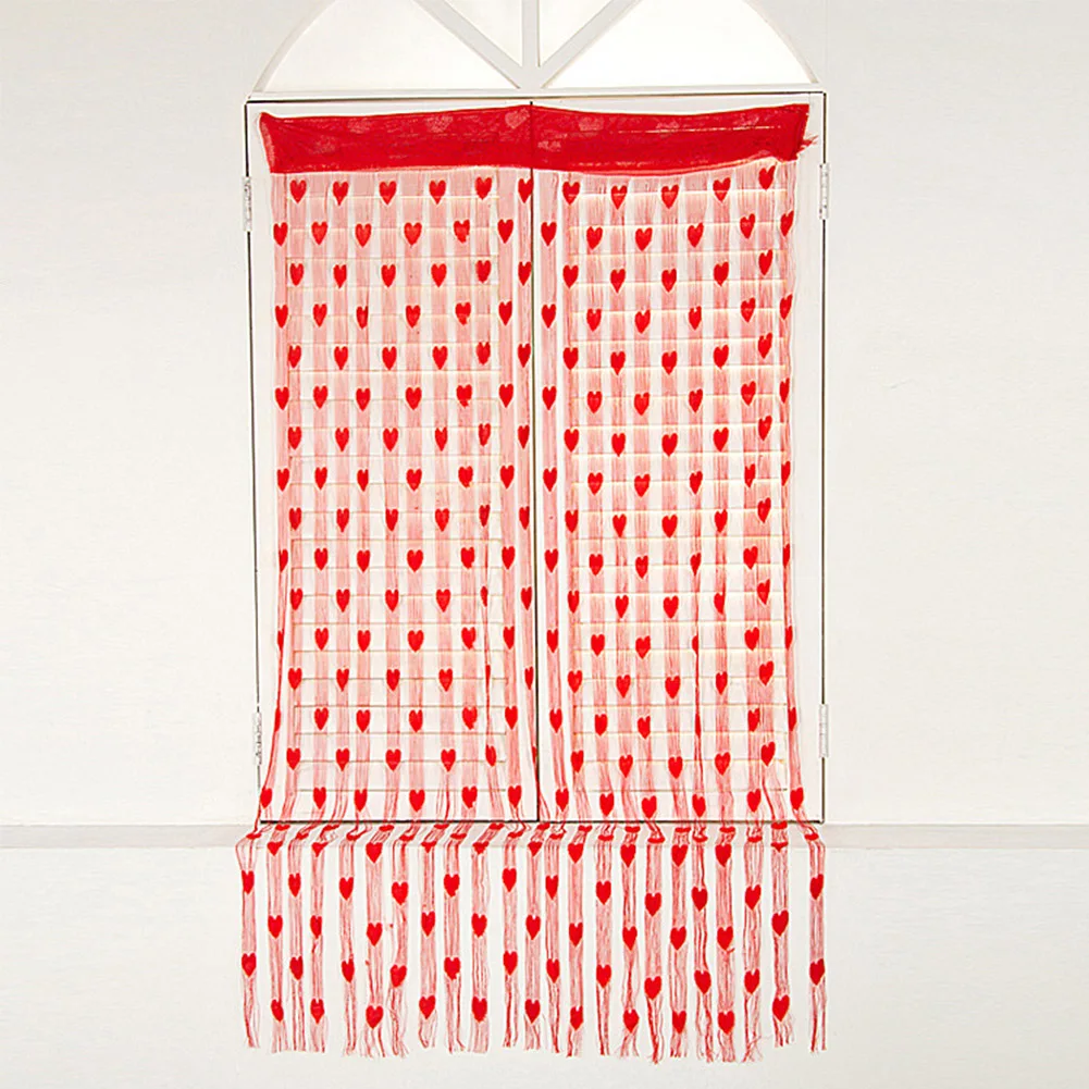 Милые тюлевые занавески с сердечками кисточками для двери гостиной окна кухни спальни романтический