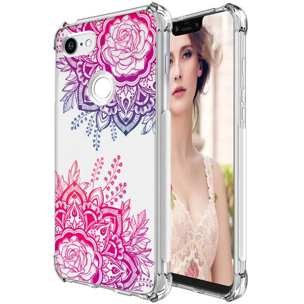 Mandala Flower Противоударный Прозрачный цветочный женский чехол s для Google Pixel 3A 3AXL 3 XL 3Xl тонкий Мягкий ТПУ силиконовый чехол для телефона - Цвет: Mandala Flower