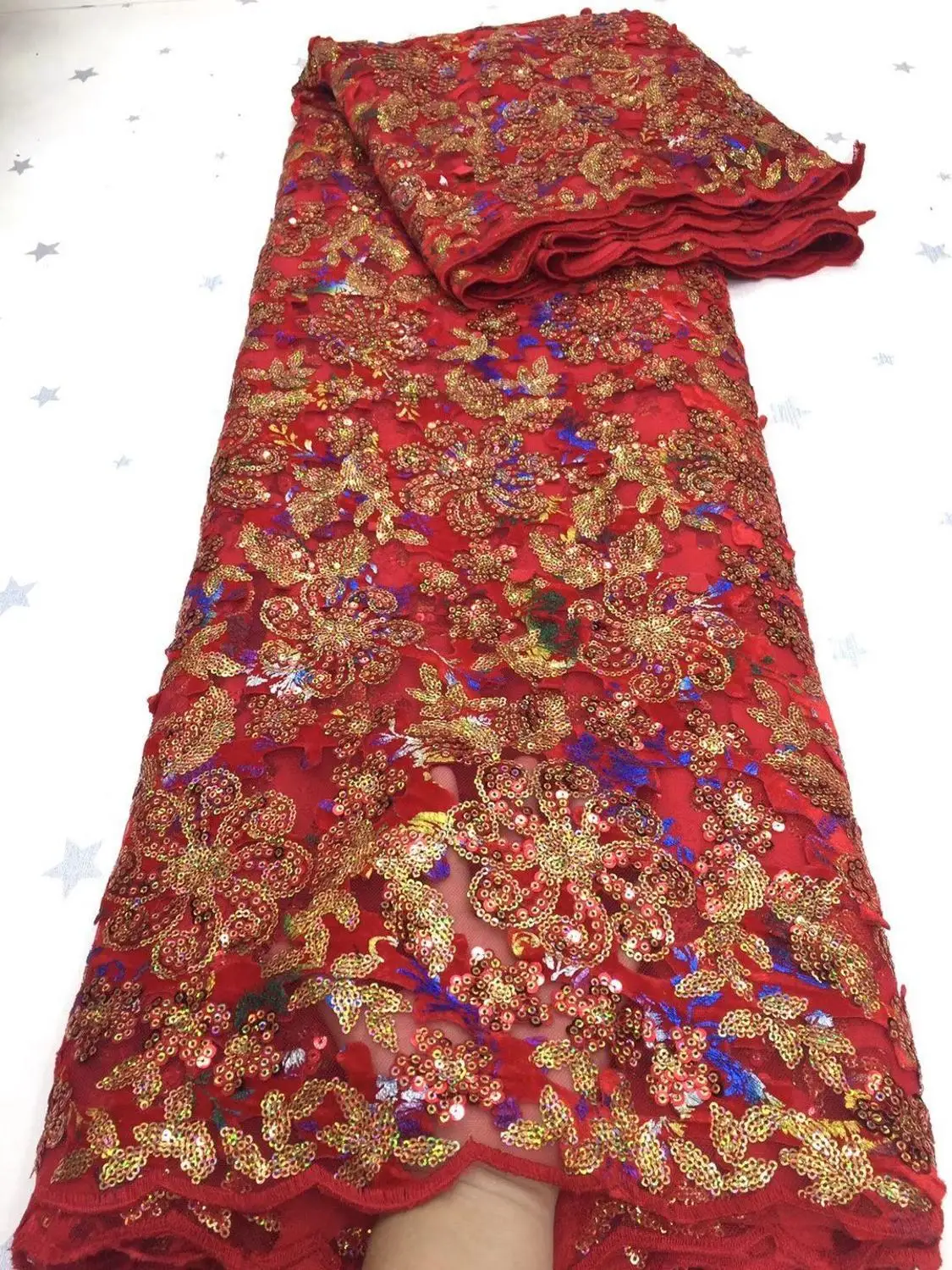 

Многоцветная кружевная ткань с блестками, новейшие Африканские кружева 2019, африканская кружевная ткань с блестками, высококачественная тк...