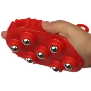 Массажер для лица, шеи, ног, тела, антицеллюлитный массажер из нержавеющей стали с вращением на 360 градусов, 7 шариков для снятия мышечной боли и расслабления