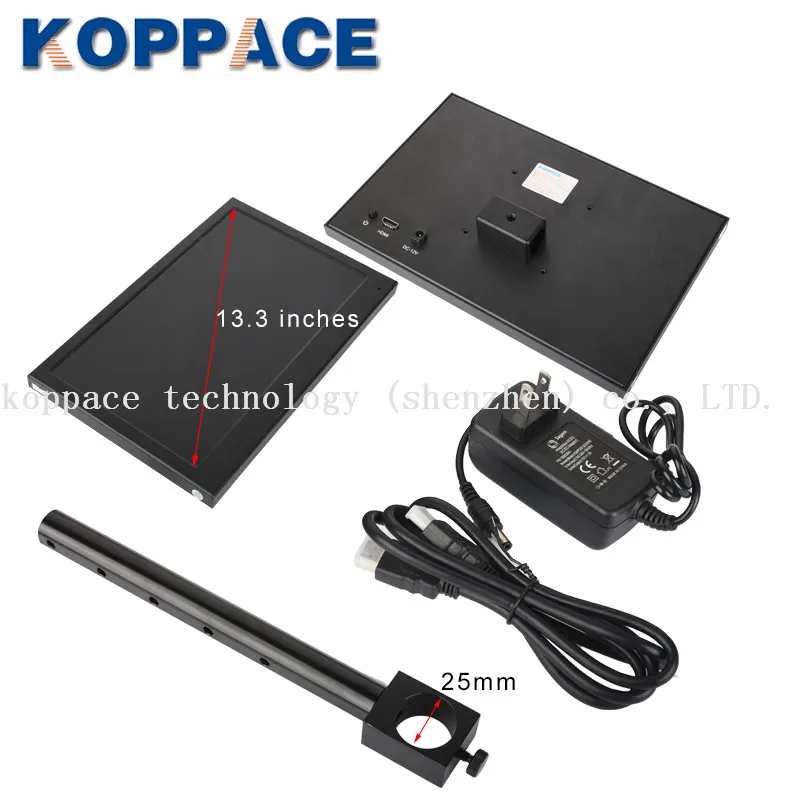 KOPPACE 17X-108X, 16MP Full HD, 1080 P, HDMI HD электронный микроскоп, ремонт телефона pcb, промышленный микроскоп, 13,3 дюймовый дисплей scree