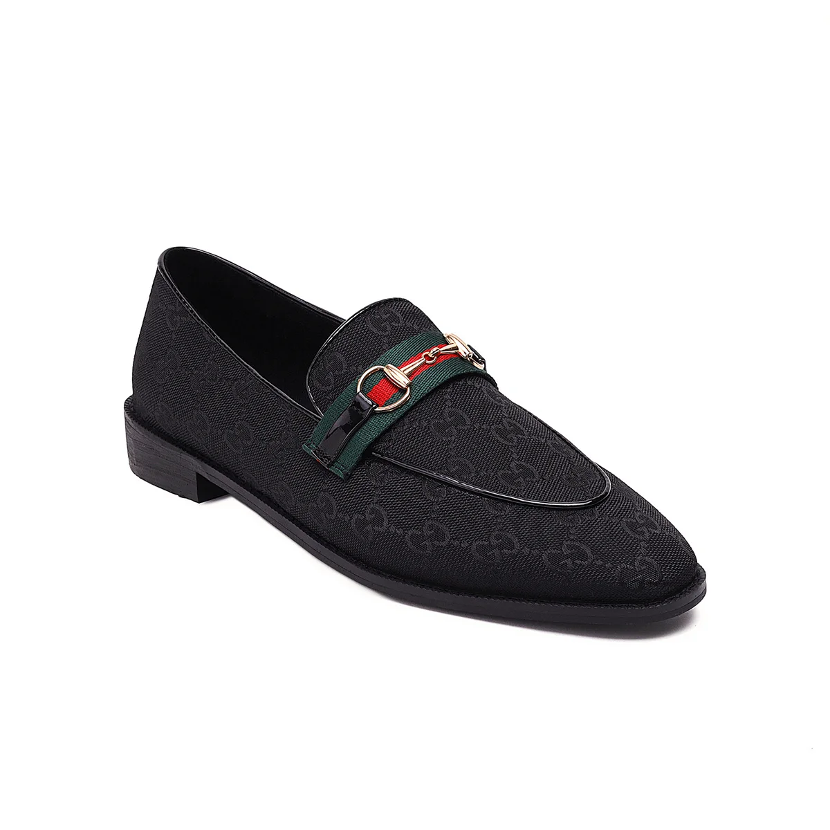 

Bottomed Low-Heeled Oversized Loafers Metal Decorative Printing Breathable Women's Shoes Large Size Thick-Heeled Pumps