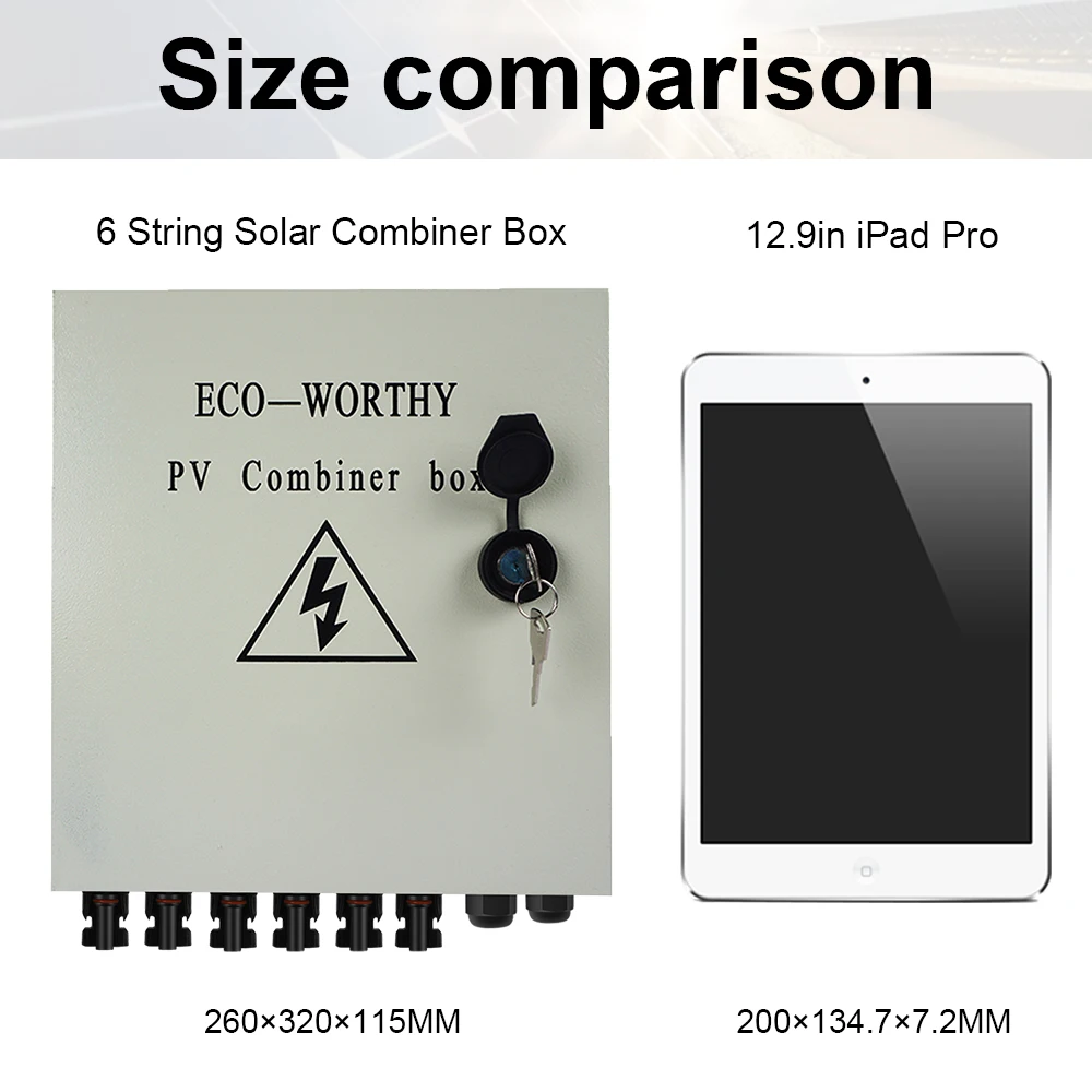 6-String солнечный PV массив Combiner Box W автоматические выключатели Защита от