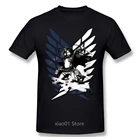 Футболка из хлопка с коротким рукавом и принтом из аниме атака на Титанов