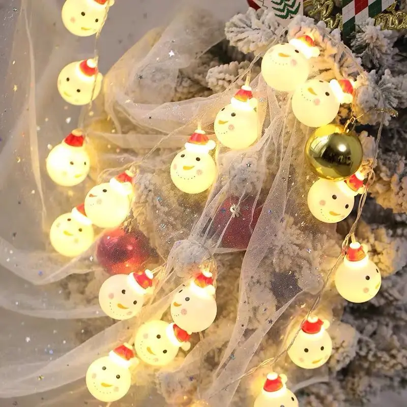 

Snowman Christmas tree holiday small lights flashing lights string lights girl heart room decoration bedroom net red star lights