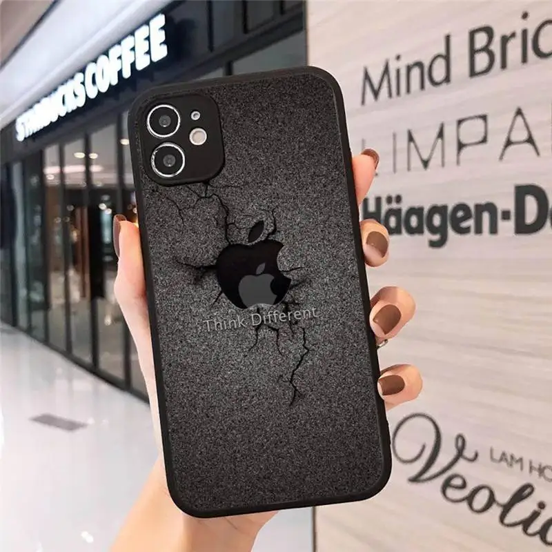 

broken screen white black fashion Phone Cases Matte Transparent for iPhone 7 8 11 12 s mini pro X XS XR MAX Plus cover funda