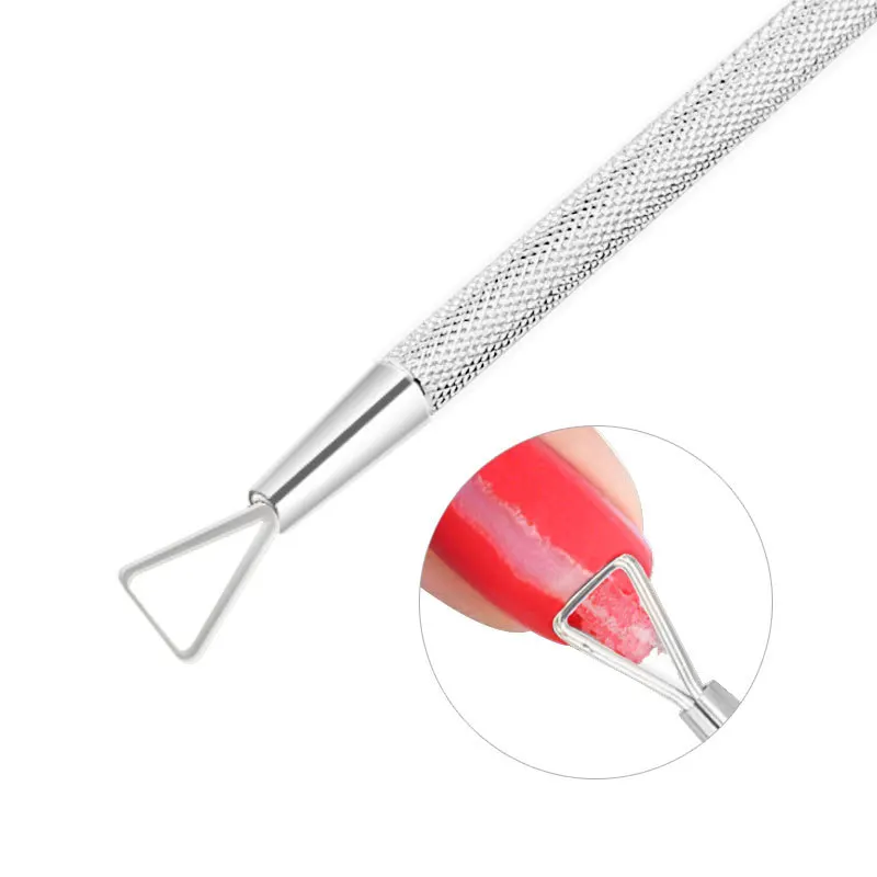 

1PCS 2022 Removal Cuticle Pusher Stainless Steel 0.7*2.5mm Rod Stick Push 12CM Triangle Rod UV Gel Remover Nail Art Tool #TR017