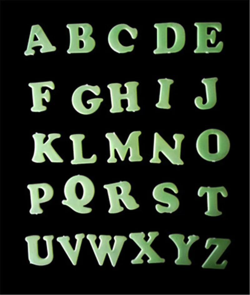 26 Английских Букв Для Хранения Энергии Флуоресцентный светится в темноте