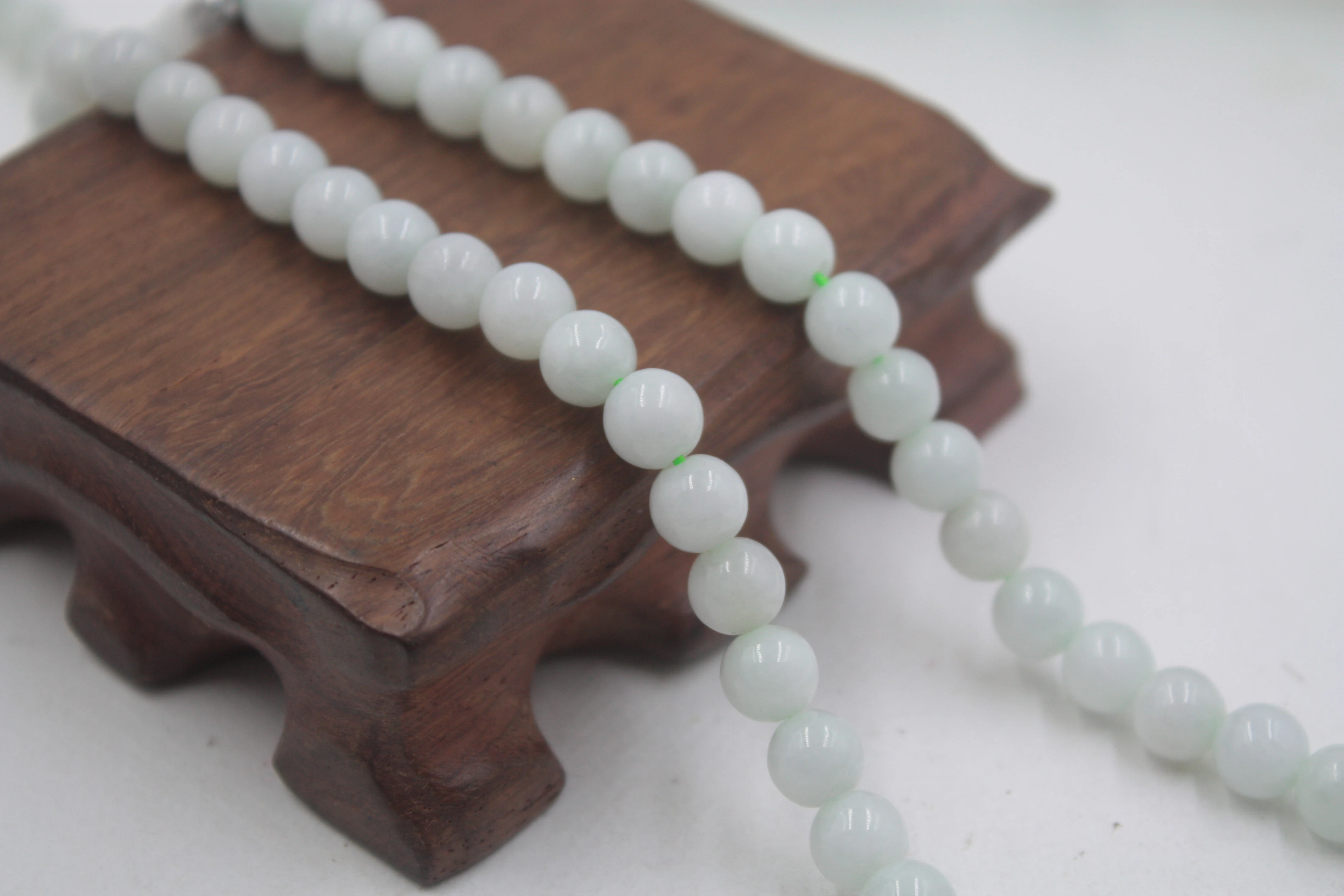 

Nautral Jade A Grade Jadeite 8mm Round Beads Necklace 20.5''L For Women Mother Gift