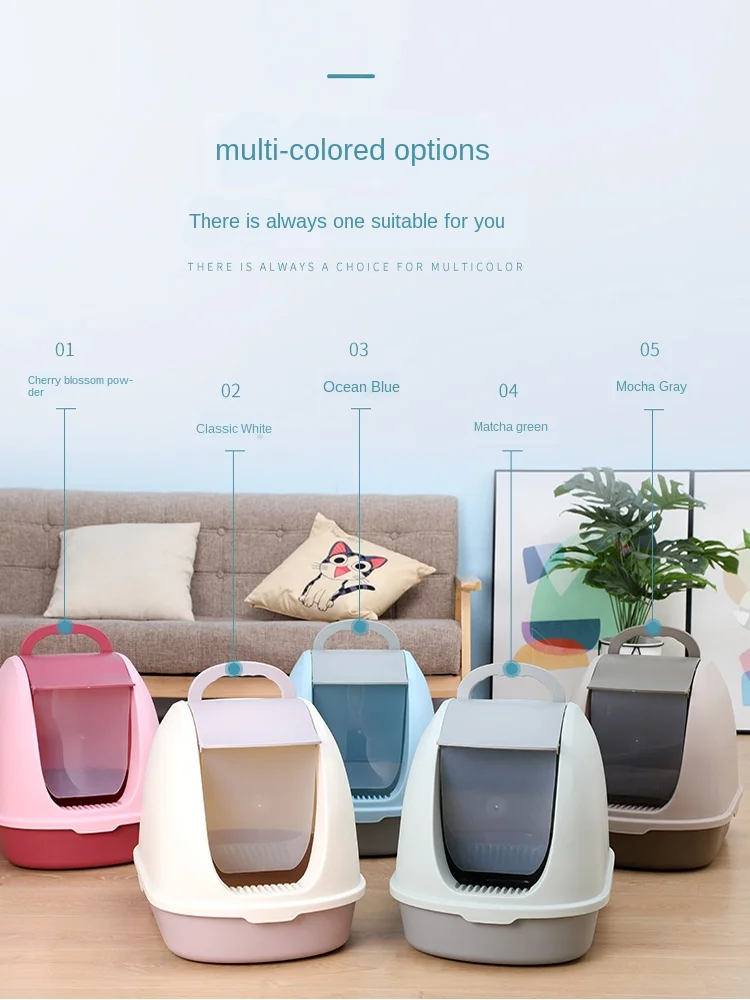 

Fully Enclosed Cat Litter Box Sealed Deodorant Cat Toilet Large Oversized Extra Large Deodorant Anti-splashing Cat Urine Basin