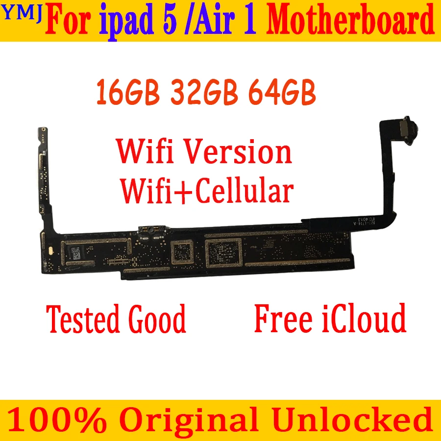 

16GB 32GB 64GB For iPad 5 MotherBoard 100% Original Unlocked Logic boards Clean iCloud for iPad 5 MainBoard Good Tested Plate