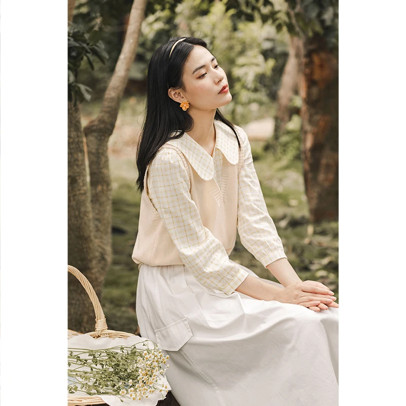 Женский жилет-свитер в стиле Инман простой дизайн универсальный Осень-зима |