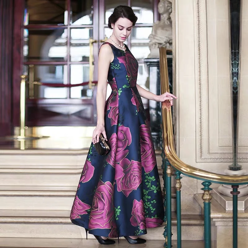 Высокое качество элегантное женское длинное летнее платье для девочек без