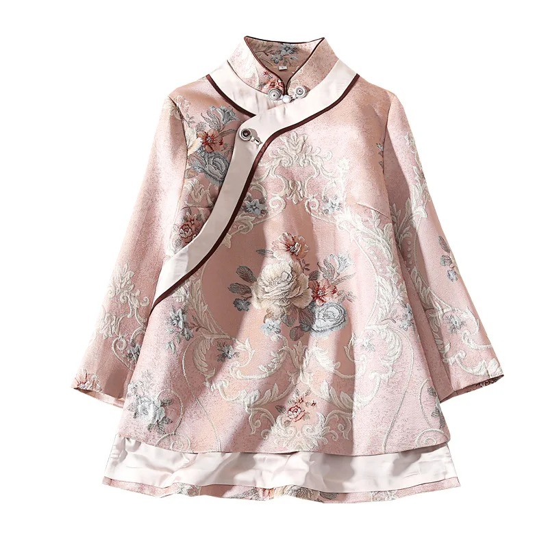 Бутик 2020 китайские новогодние розовые винтажные традиционные куртки |