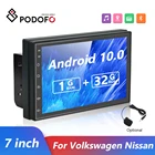 Автомагнитола Podofo, универсальный мультимедийный видеоплеер на Android, с GPS, Wi-Fi, для Volkswagen, Nissan, Hyundai, Kia, типоразмер 2 Din, 1 Гб + 32 ГБ