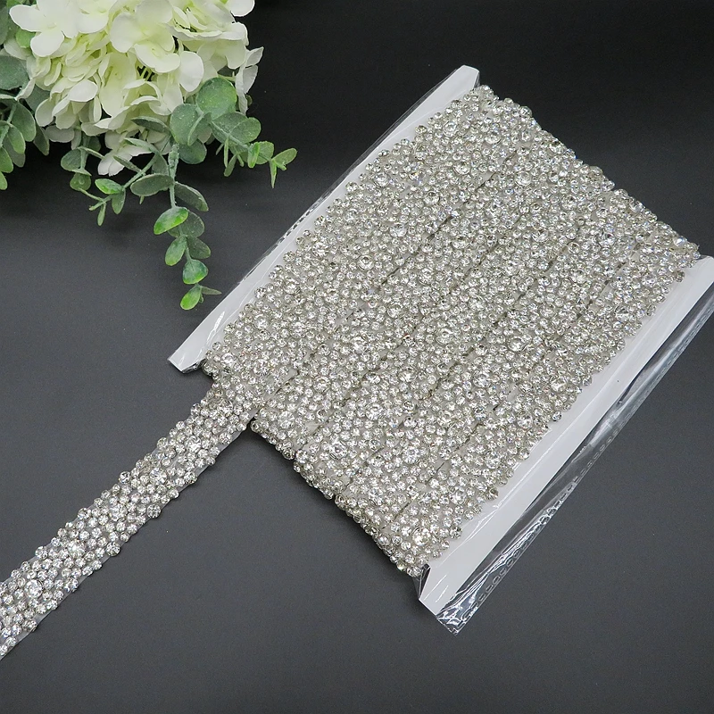 1 ярд Свадебная аппликация Стразы с Кристаллами Полная кристальная отделка для