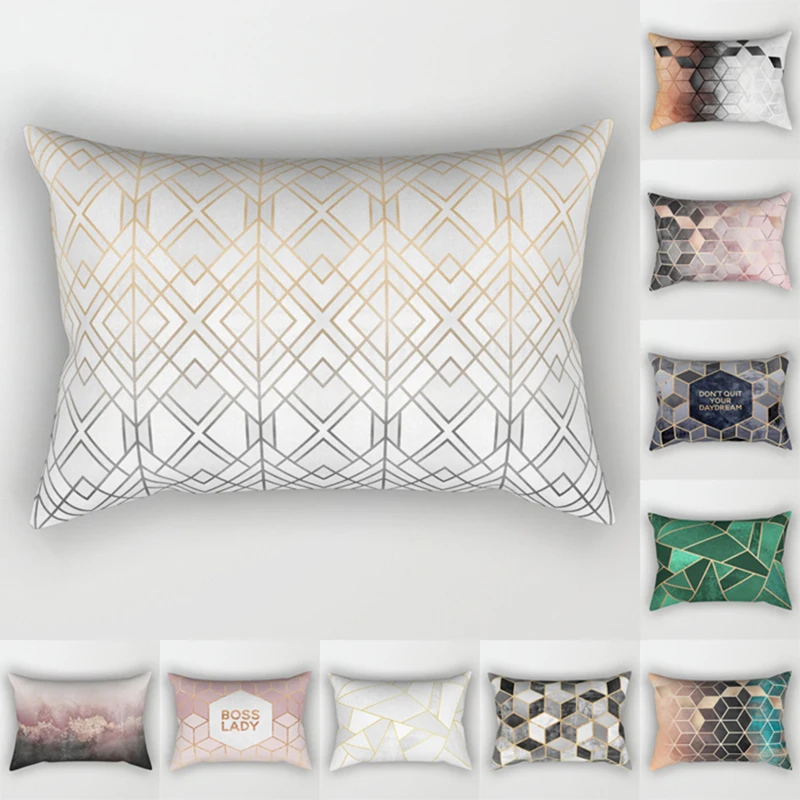 

Rectangle Sofa Cushion Pillow Cases 30x50cm Geometric Car Lumbar Pillowcase Bedroom Office Pillow Case Travel Pillow Cover