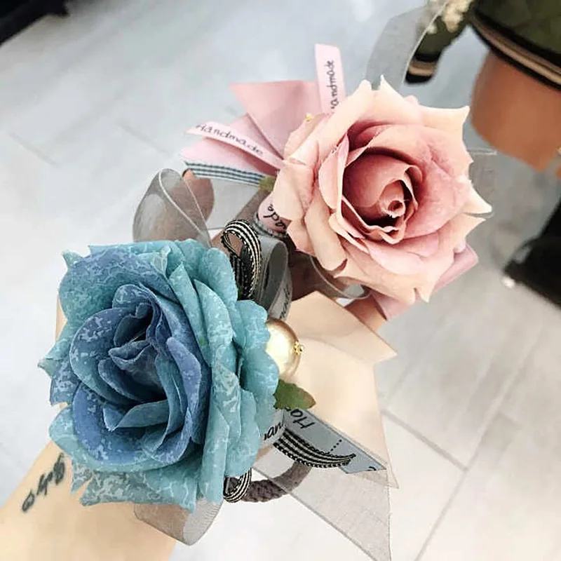 Японский Корейский простой галстук бабочка с большими цветами кружевной