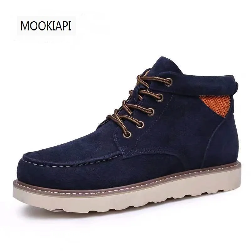 

The latest high-quality men's shoes in Europe in 2019, real sheepskin, 100% natural wool, men's snow boots with short straps