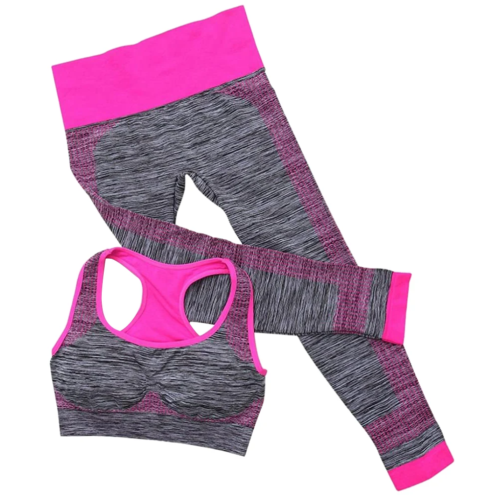 

2 Pcs Seamless Yoga Suit Gym Fitness Clothes Ladies Yoga Clothes Sportswear Women'S Fitness Leggings Sportswear Training Tights
