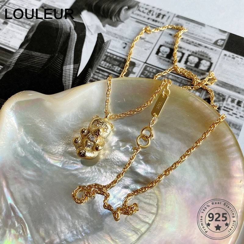 Цепочка женская из серебра 925 пробы с милым медведем | Украшения и аксессуары