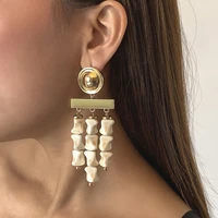 women jewelry exaggerated geometric earrings 2021 new design vintage temperament geometric beads drop earrings for women gifts