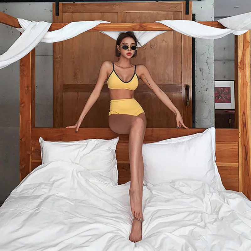 

Swimsuit Women Summer 2020 Bikini Separate Swim Suit For New Sexy Female High Waist Hot Cartoon Cotton Sierra Surfer Sports Two