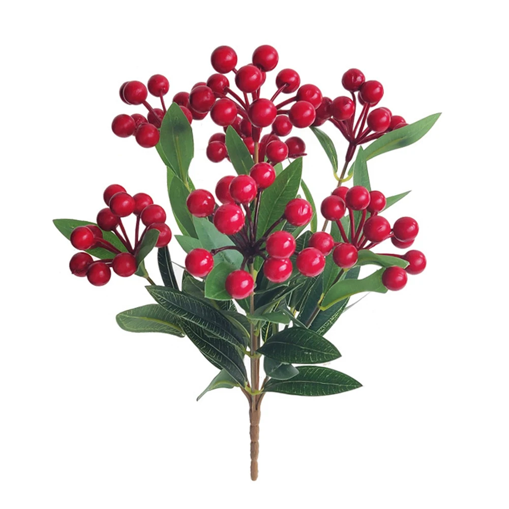 Рождественские искусственные растения красные фрукты акации бобы букет