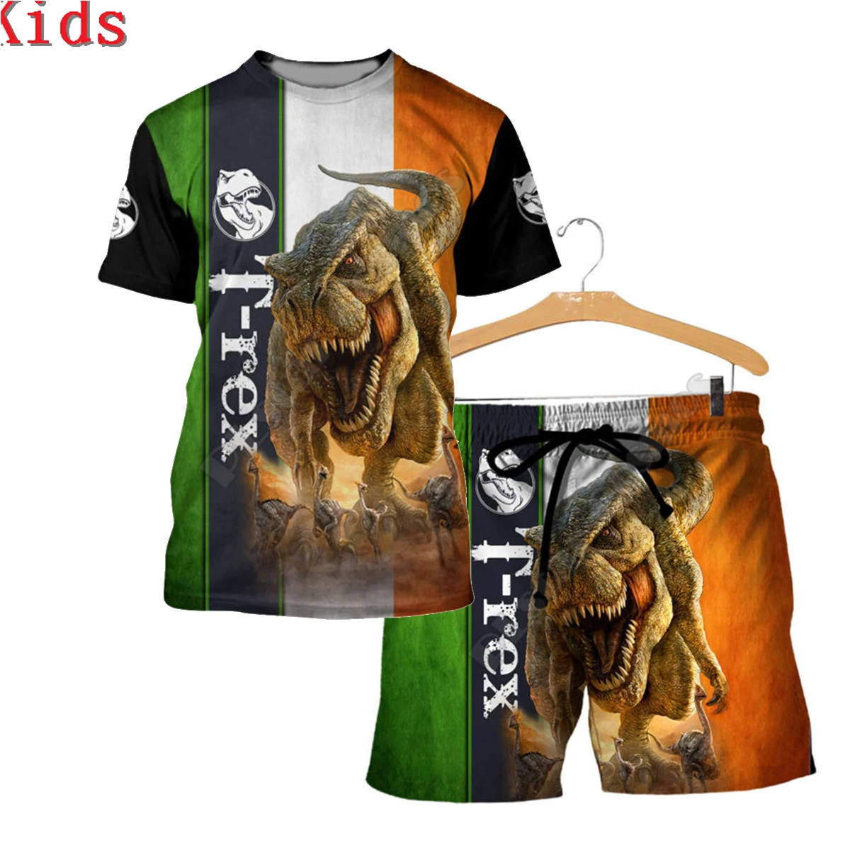 

Love Dinosaur 3D Printed T Shirts And Shorts Kids Funny Children's Suit Boy Girl Summer Short Sleeve Suit Kids Apparel 23
