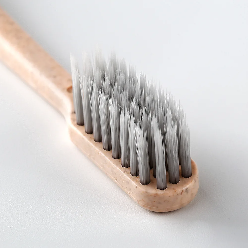 3 шт./компл. семейный набор цветов зубная щетка из пшеничной соломы с серебряными