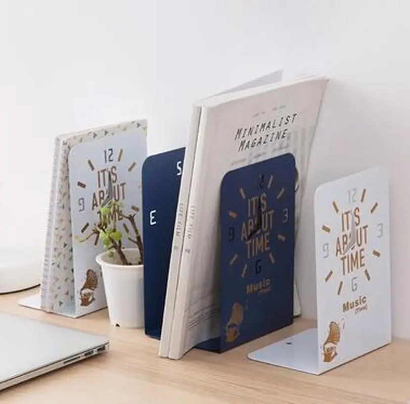 2 шт./пара модные книжная полка металлическая подставка для книг стол держатель