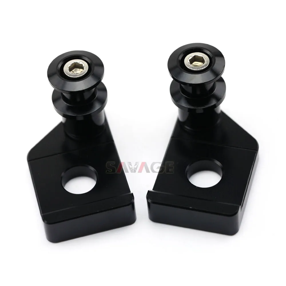 black Поворотные ручки, катушки, Слайдеры для YAMAHA YZF R15 V3 MT-15 M-SLAZ MT-125 15- YZF-R125 08- цепь мотоцикла Регулятор стенд винт - Цвет: black