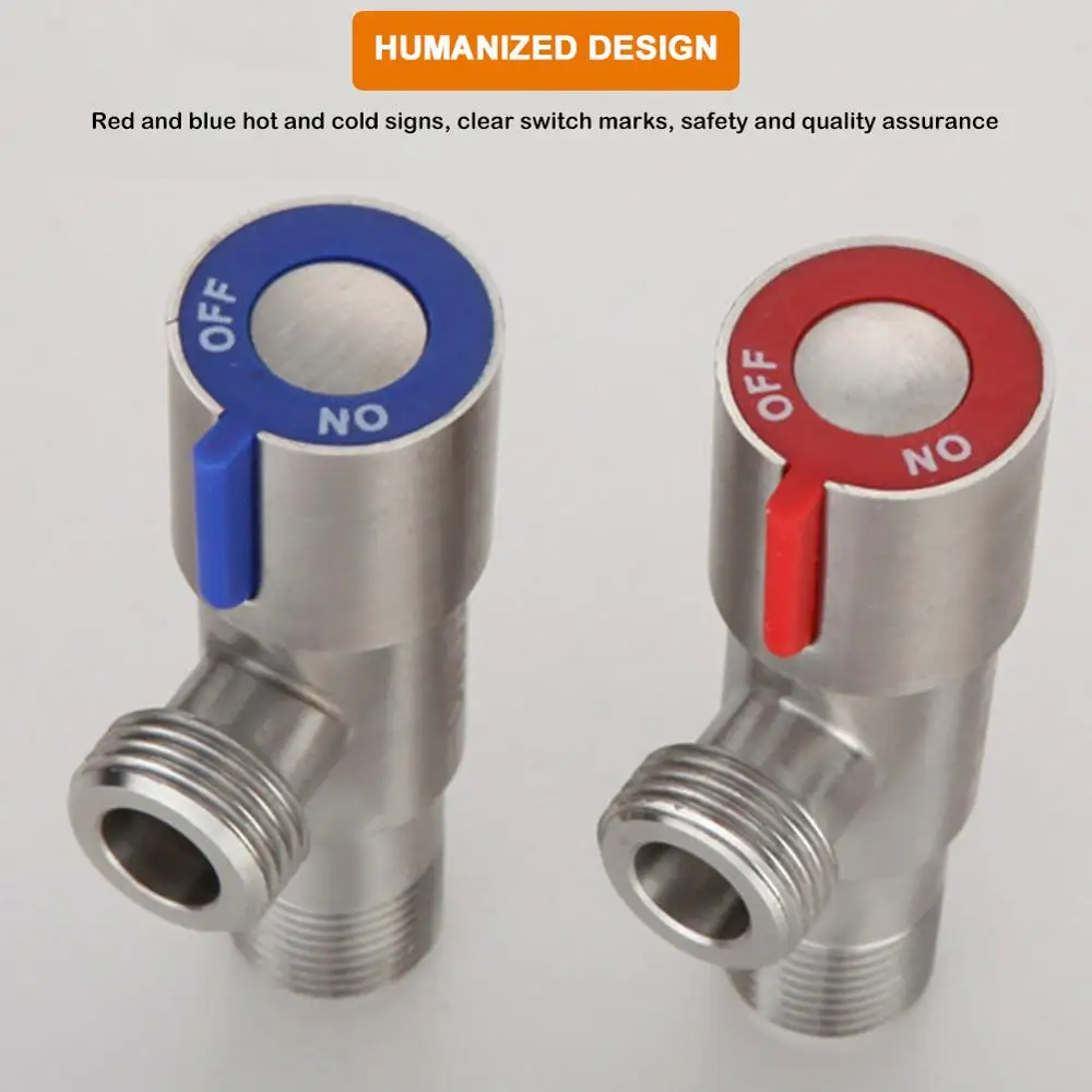 Угловой стопорный клапан из нержавеющей стали 1/2 дюйма входной и выходной с