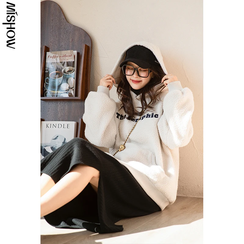 

: Для 2020 Зимние толстовки с капюшоном для женщин, однотонный модный костюм с буквенным принтом, комплект одежды с капюшоном Повседневный пул...